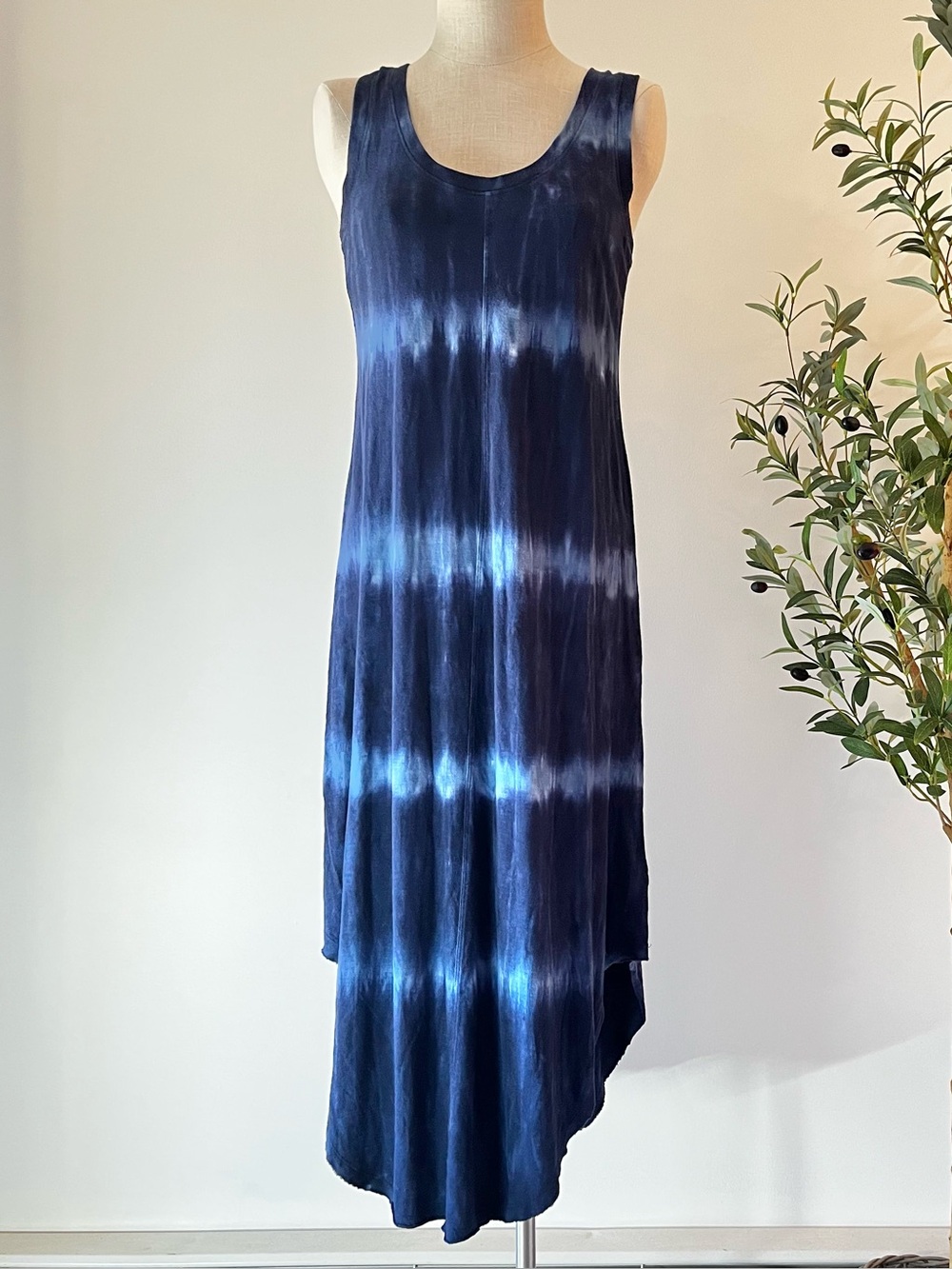 Gap Navy Tie-Dye Sleeveless asymmetrical Maxi Dress